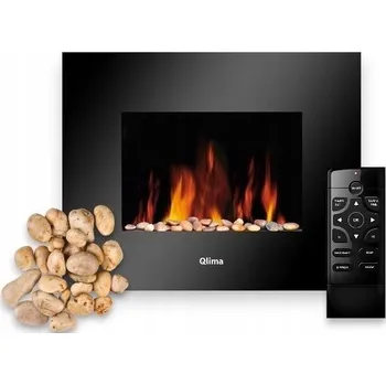 Elektrický nástěnný krb s funkcí topení černý Qlima EFE 2018 (NK)