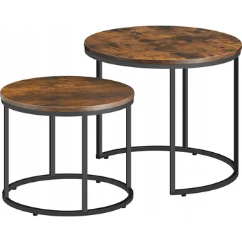 Konferenční stolek Konferenční stolek Oskar kulatý 43 x 43 x 35 cm černý, dub rustikální