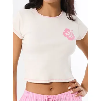 Dámské tričko Sinsay - Bavlněný crop top - béžová - 988CG-02X - 988CG-02X-S