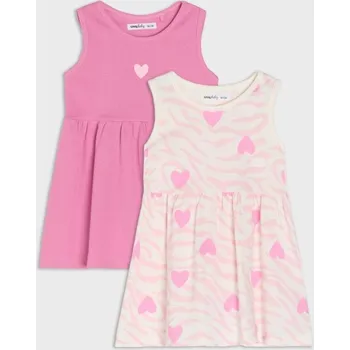 Dětská móda Sinsay - Sada 2&nbsp;šatů - krémová - 976DF-01X - 976DF-01X-74