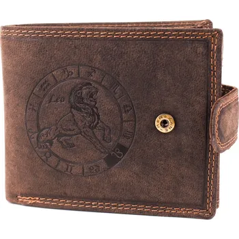 Peněženka Luxusní pánská kožená peněženka na patent se znamením zvěrokruhu Lev premium kůže Master Pragati Elite GTI 356L