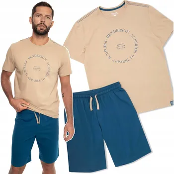 Pánské pyžamo HENDERSON EARTH Pánské pyžamo s krátkým rukávem 100% BAVLNA - M