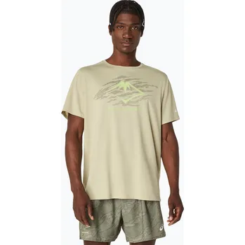 Pánské tričko Pánské běžecké tričko ASICS Fujitrail Logo SS khaki