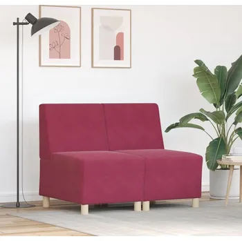 Pohovka vidaXL Modulová sedačka bez opěradel 2 pcs Víno Červené [3399764]