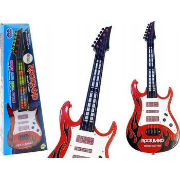 Hudební nástroj pro děti Elektrická kytara pro děti se světly a melodiemi - červená