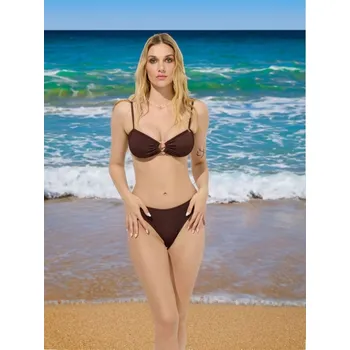 Dámské plavky Sinsay - Spodní díl bikin - tmavě hnědá - 682AF-89X - 682AF-89X-XS-1