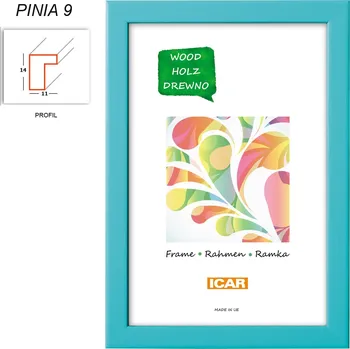 Rám na obraz Rámeček dřevěný Icar PINIA 09 13x18 tyrkysový r030078