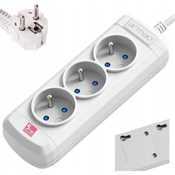 Napájecí kabel PRODLUŽOVACÍ KABEL ZÁSUVKOVÁ LIŠTA PROTI PŘEPĚTÍ 3 ZÁSUVKY ARMAC ARC3 1,5m