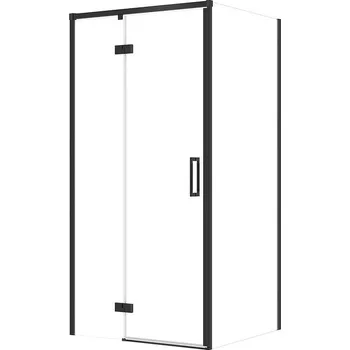 CERSANIT - SET C115 Sprchový kout Larga, levý, 100x80x195, černý, čiré sklo S601-315
