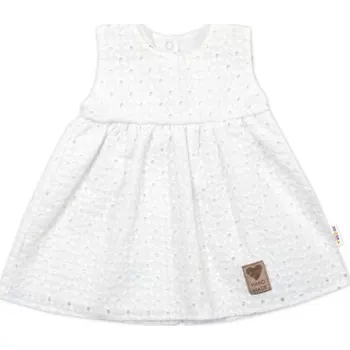 Dětská móda Baby Nellys Lehké Handmade šatičky Madeira, bílé, vel. 86