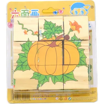 ostatní stavebnice Mini DŘEVĚNÉ puzzle vzdělávací stavebnice 6 ks