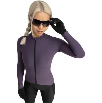 SIROKO Teplý dámský cyklistický dres s dlouhým rukávem M7 Trueba Fialová 2XS FIALOVÁ