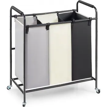 Koš na prádlo VEVOR 3dílný koš na prádlo, organizér na prádelní koš pro vysoké zatížení, třídič prádla s vysoce odolnými uzamykatelnými kolečky na špinavé prádlo v prádelně, ložnici