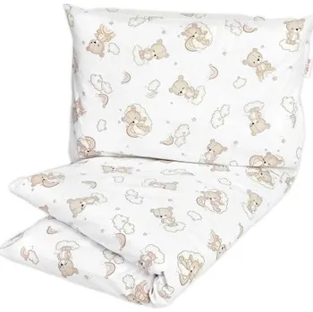 Povlečení Dětské povlečení, bavlna 2D 140x200/70x90 - Malý medvídek, bílá/béžová