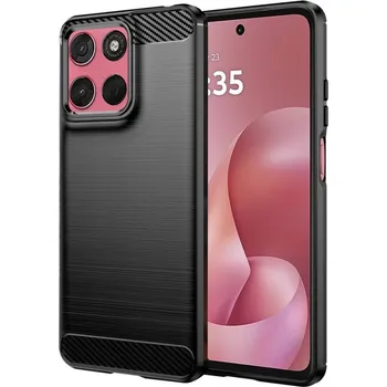 Pouzdro na mobilní telefon Techsuit - karbon silikon - Motorola Moto G57 Power / G67 Power - černá