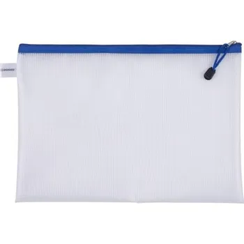 Síťovaná zipová obálka Donau - A4, modrá, 1 ks