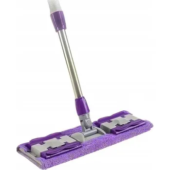 mop Plochý mop s otočnou hlavicí, tyčí a hadrem v sadě