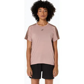 Dámské oblečení Dámské běžecké tričko ASICS Fujitrail Elite Top neutral pink/taupe grey