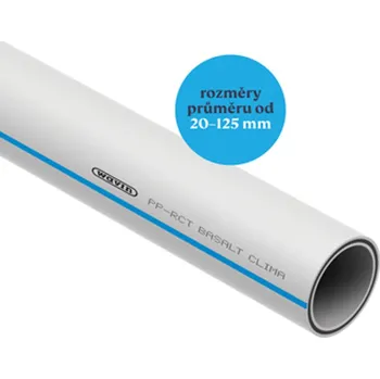 Vodovodní potrubí Trubka Wavin Ekoplastik Basalt Clima PPR (S5,0) PN18 d40 x 3,7 mm tyč 4 m