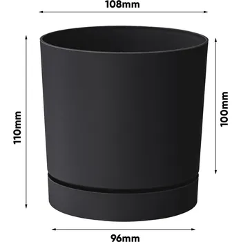 Květináč Šedý plast Květináč Prosperplast 10,8 cm x 10,8 x 10,9 cm