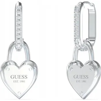 Náušnice Náušnice Guess All You Need Is Love Heart s přezkou z nerezové ocel