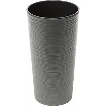 Květináč Plast Květináč šedý Lamela 19 cm x 19 x 36,4 cm