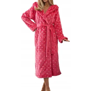 Dámský župan L&L DÁMSKÝ DLOUHÝ ŽUPAN 2551 L MALINOVÝ