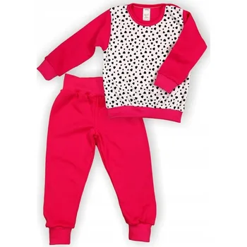 PYŽAMO dětské SRDÍČKA růžové vel. 92 KLEKLE