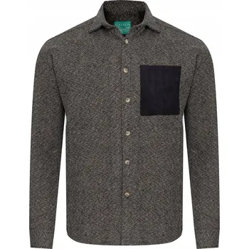 Pánská košile PÁNSKÁ KOŠILE - BRĄZOWY silnější klasická kostkovaná teplá dárek