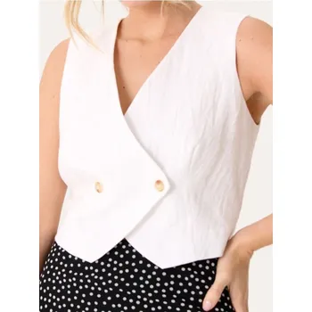 Dámské sako Sinsay - Kostýmková vesta - krémová - 441EP-01X - 441EP-01X-XXL