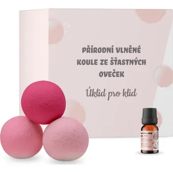 Úklid pro klid Vlněné koule do sušičky růžové 3 ks, skořice