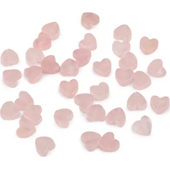 Šperk Minerální a skleněné korálky srdce Ø6 mm Balení: 35 ks, Varianta: 3 růžová sv. sklo - 8596475722124