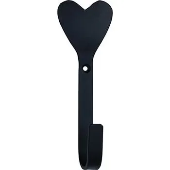 Věšák Bastion Collections Háček HEART HOOK BLACK, kov 13 cm b490029