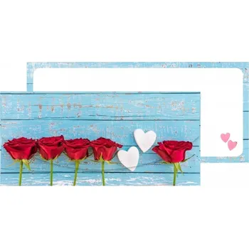 Obálka Alvarak Dárková obálka na peníze a poukázky 22485 růže na modrém 6690145