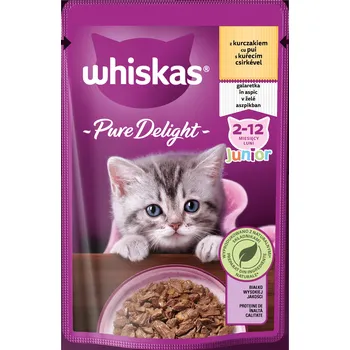 Krmivo pro kočku Krmivo mokrá pro kočky Whiskas Junior kapsička 85 g kuře v želé pro koťata