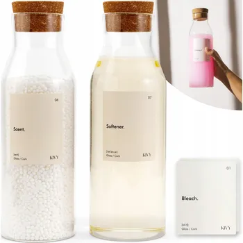 Dávkovač mýdla KIVY Skleněný dávkovač Dávkovač prádlo 2x1 200 Ml