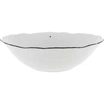 Bastion Collections Velká salátová mísa RUFFLE white heart in black 28cm b510017