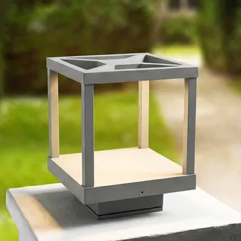 Lampička Lucande LED podlahová lampa Lealan, šedá, kov, 23 cm, IP54 - Podstavec – délka 10,9 cm, šířka 10,9 cm, výška 4,3 cm; výška stínidla na lampu 18,7 cm světle šedá 1 x 12 W LED - Doprava zdarma