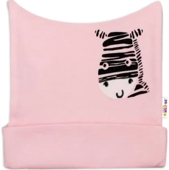Dětská móda Novorozenecká čepička, Zebra - růžová, ve. 56