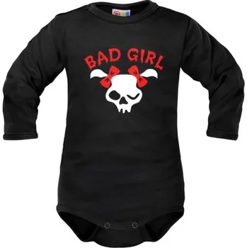 Kojenecký body Body dlouhý rukáv Dejna Bad Girl - černé, vel. 86