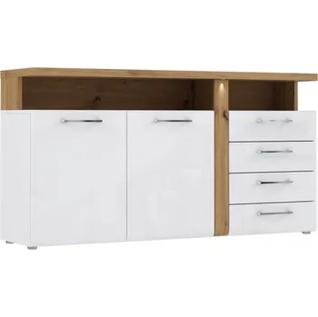 Komoda Komoda Tuluza - Forte C843 Bílá / Dub Artisan 163.2x86 cm