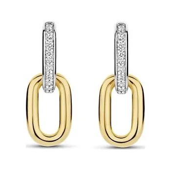 Náušnice Náušnice TI SENTO se zlacením a zirkony 7831ZY