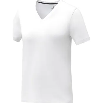 Dámské tričko Dámské tričko s krátkým rukávem a výstřihem do V Somoto - Bílá, M