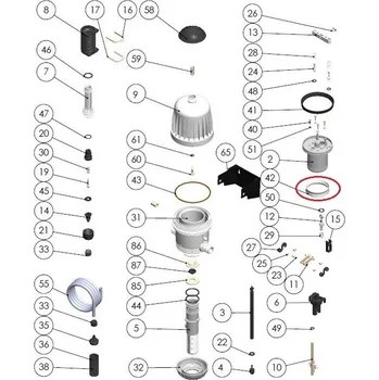 Chov hospodářského zvířete Náhradní díly k medikátoru mixrite, PVDF 2%, Sada těsnění 0,3 - 2 % PVDF 2%, Těsnění 71 mm, č.42