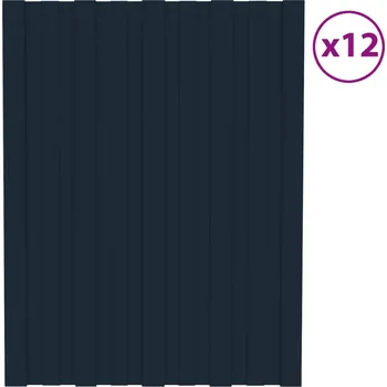 zahrada-XL Střešní panely 12 ks pozinkovaná ocel antracitové 60 x 45 cm 317191