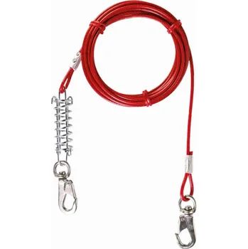 Vodítko pro psa Vodítko Trixie ocelové lanko s tlumením 5 m červené do 50 kg