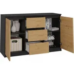 Komoda TopEshop 120 x 40 x 75 cm antracit matná