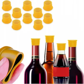 ZÁTKA KORKOVÁ ZÁTKA ŠPUNT DO LÁHVE VÍNA NÁPOJŮ SILIKONOVÁ ŽLUTÁ