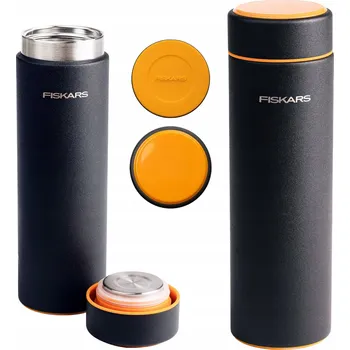 TURISTICKÁ TERMOSKA NA ČAJ KÁVU 0,5l NEREZOVÁ OCEL ČERNÁ FISKARS