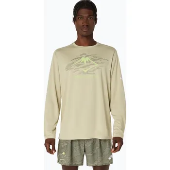 Pánské tričko Pánské běžecké tričko Longsleeve ASICS Fujitrail Logo LS khaki